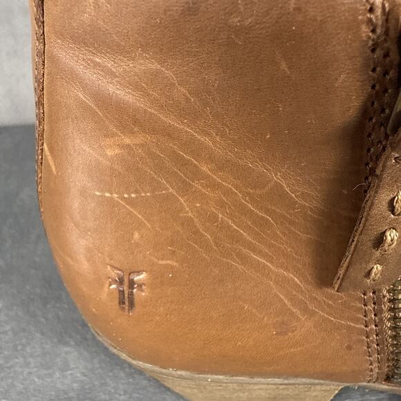 Frye Judith Double Zip Women's Wheat Brown‎ Leather Ankle Bootie 2.5 Heel 10M - Picture 12 of 16